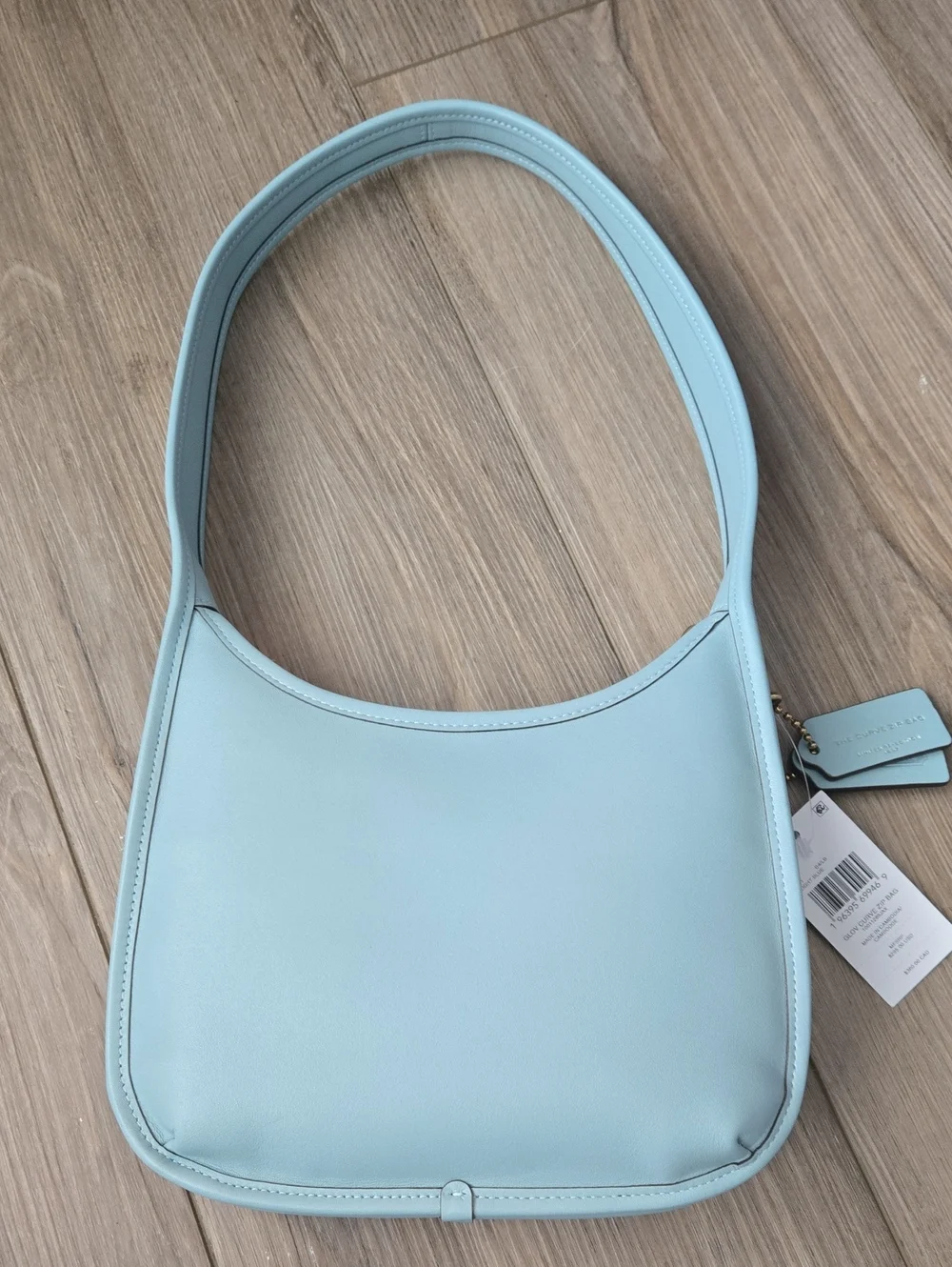 Coach Light Blue Curve Zip Shoulder Bag